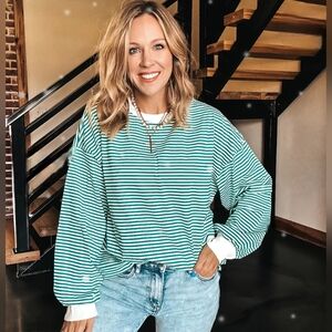 Striped Green Women's Top